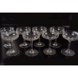 SET OF EIGHT CHAMPAGNE SAUCERS