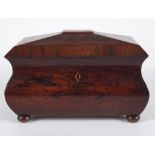 WILLIAM IV ROSEWOOD TEA CADDY