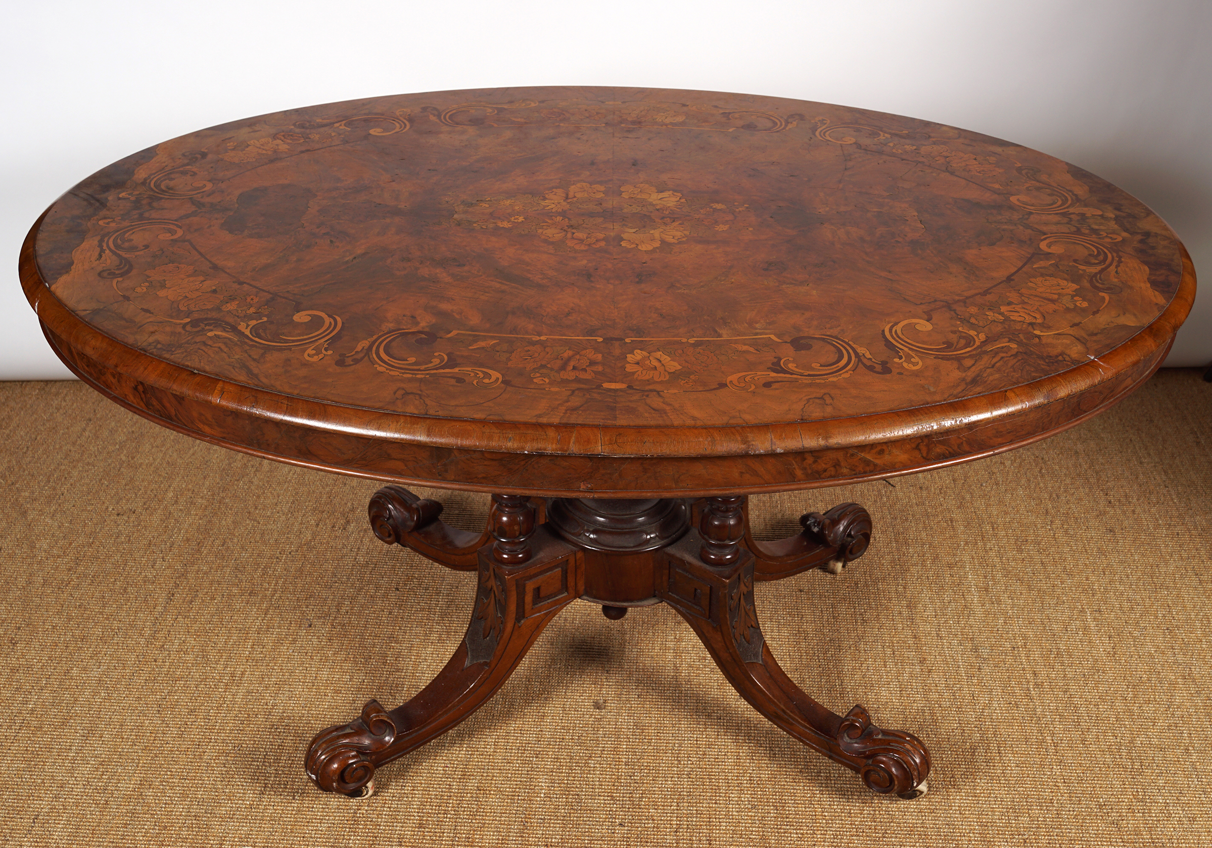 19TH-CENTURY WALNUT AND MARQUETRY TABLE - Image 2 of 9