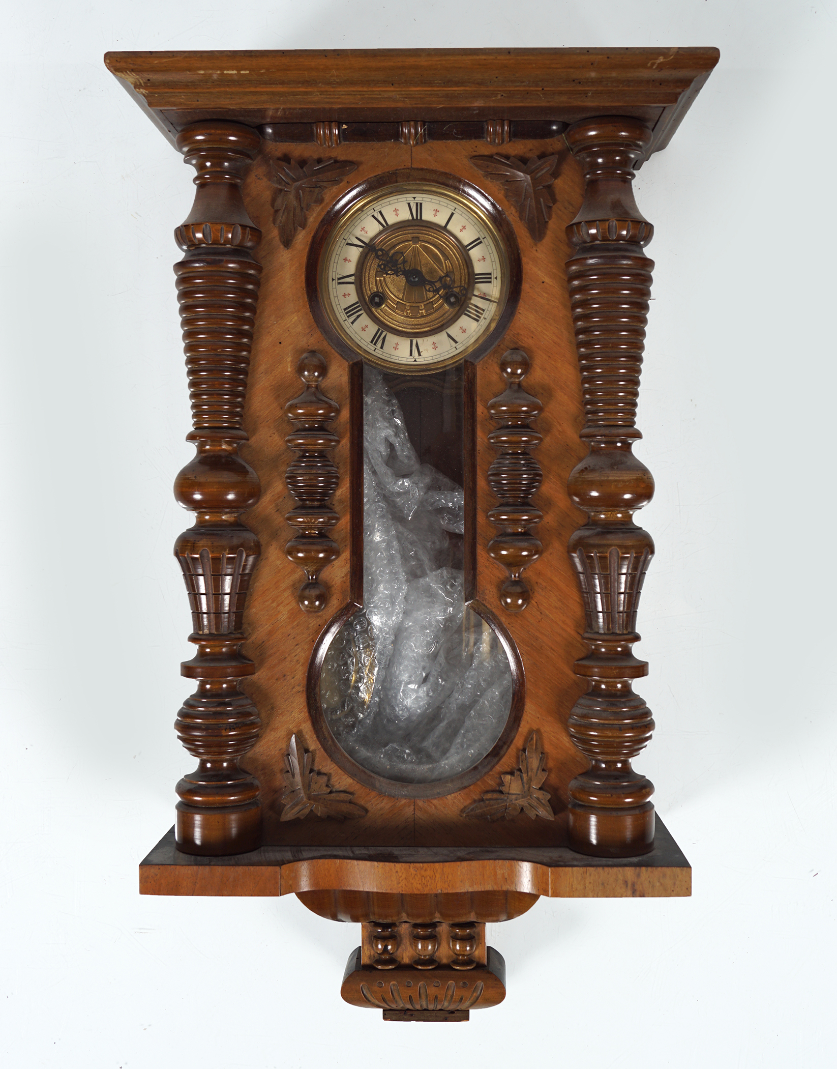 19TH-CENTURY WALNUT CASED WALL CLOCK - Image 4 of 5