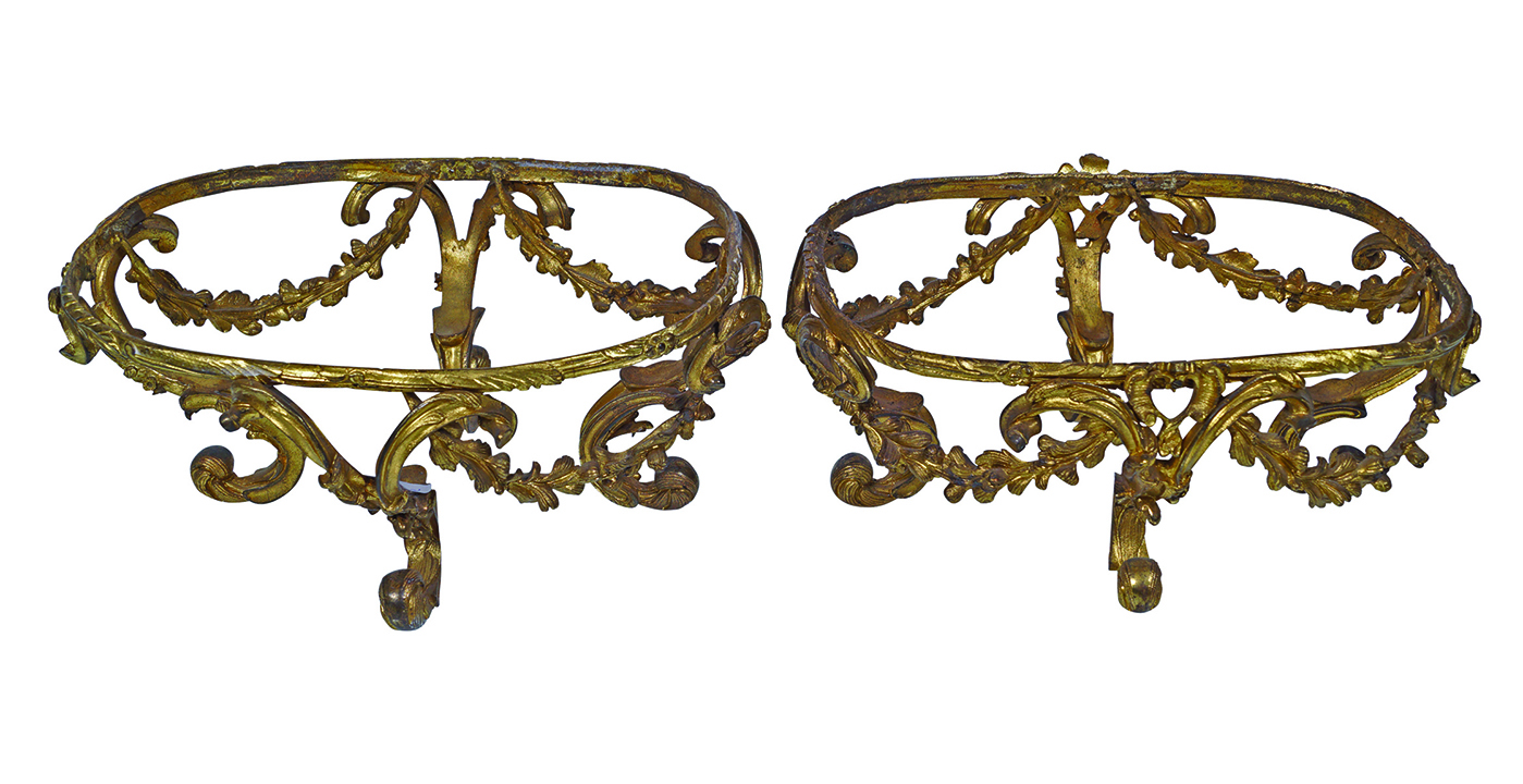 PAIR OF 19TH-CENTURY ORMOLU STANDS