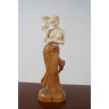 19TH-CENTURY IVORY AND BOXWOOD SCULPTURE