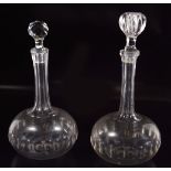 PAIR OF GEORGIAN CRYSTAL DECANTERS