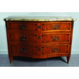 LOUIS XV STYLE SATINWOOD & INLAID COMMODE