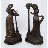 PAIR OF 19TH-CENTURY BRONZE PATINATED FIGURES