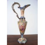 VIENNESE SILVER GILT AND ENAMELLED EWER