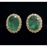 COLUMBIAN EMERALD AND DIAMOND EARRINGS