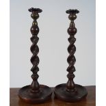 PAIR OF 19TH-CENTURY OAK CANDLESTICKS