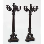 PAIR OF LARGE 19TH-CENTURY BRONZE CANDELABRAS