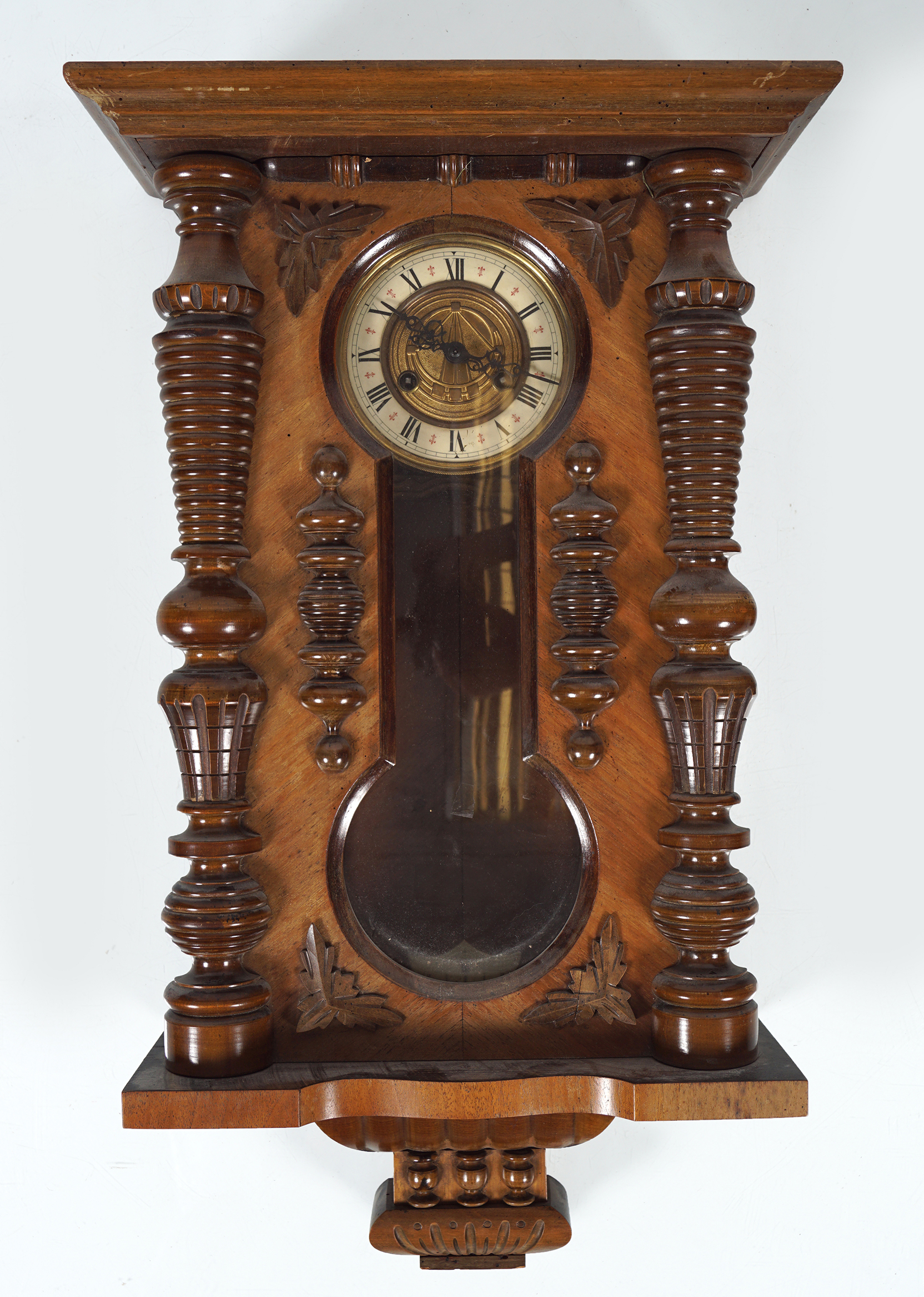 19TH-CENTURY WALNUT CASED WALL CLOCK