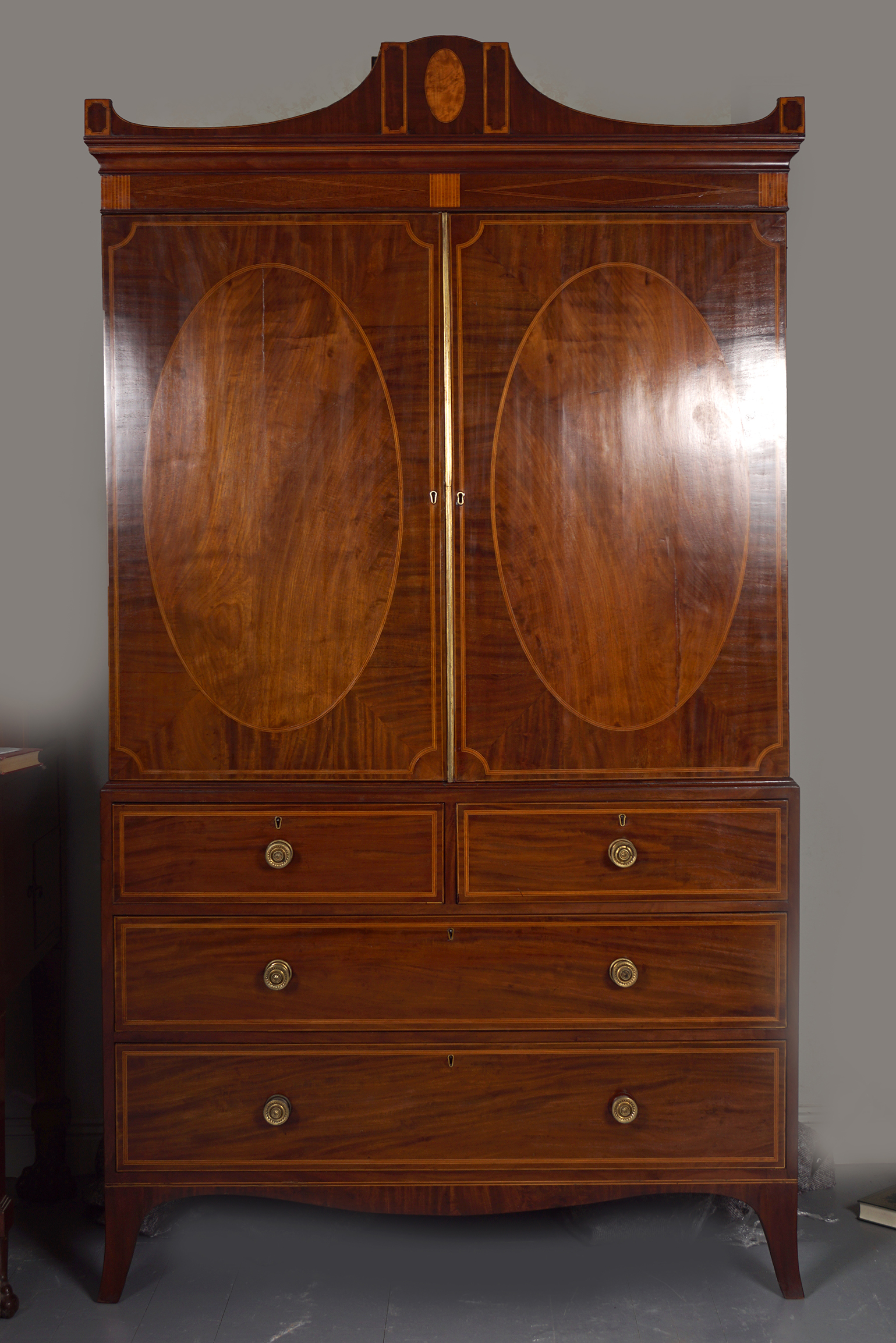 GEORGE III MAHOGANY AND INLAID BLANKET CHEST