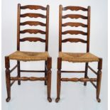 SET 4 19TH-CENTURY PROVINCIAL LADDER BACK CHAIRS