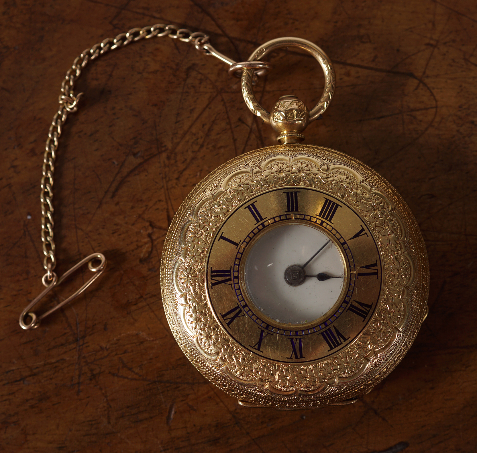 19TH-CENTURY LIMERICK GOLD FOB WATCH