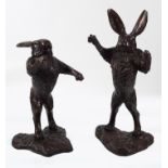 PAIR OF BRONZE SCULPTURES