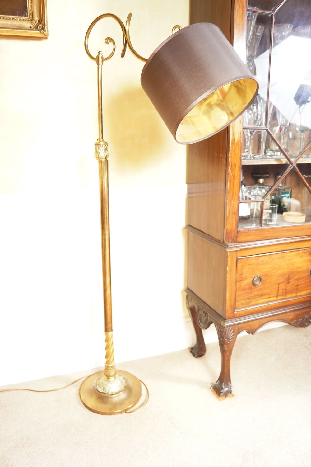 EDWARDIAN BRASS STANDARD LAMP