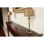 PAIR OF BRASS TABLE LAMPS