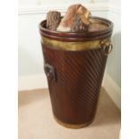 LARGE IRISH BRASS BOUND MAHOGANY LOG BARREL