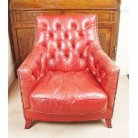 PAIR OF HIDE UPHOLSTERED CLUB CHAIRS