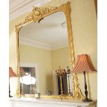 LARGE 19TH-CENTURY IRISH GILT FRAMED OVERMANTLE