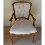 MODERN UPHOLSTERED AND SHOWFRAME ELBOW CHAIR