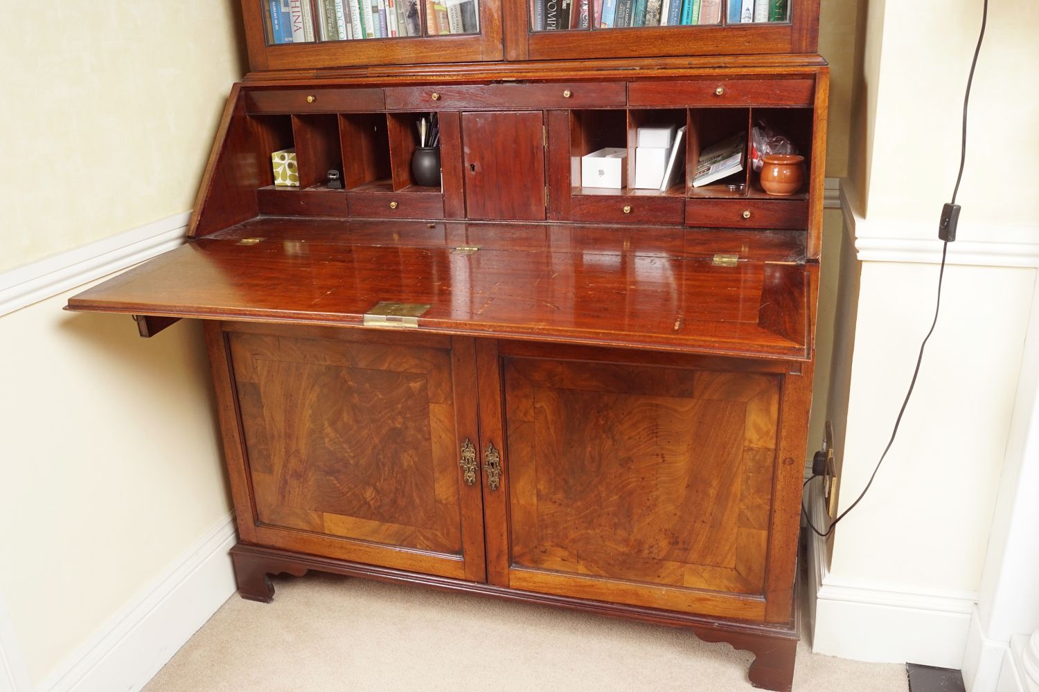 GEORGE III MAHOGANY BUREAU BOOKCASE - Image 2 of 2