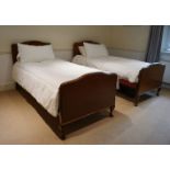 TWIN MAHOGANY SINGLE BEDS