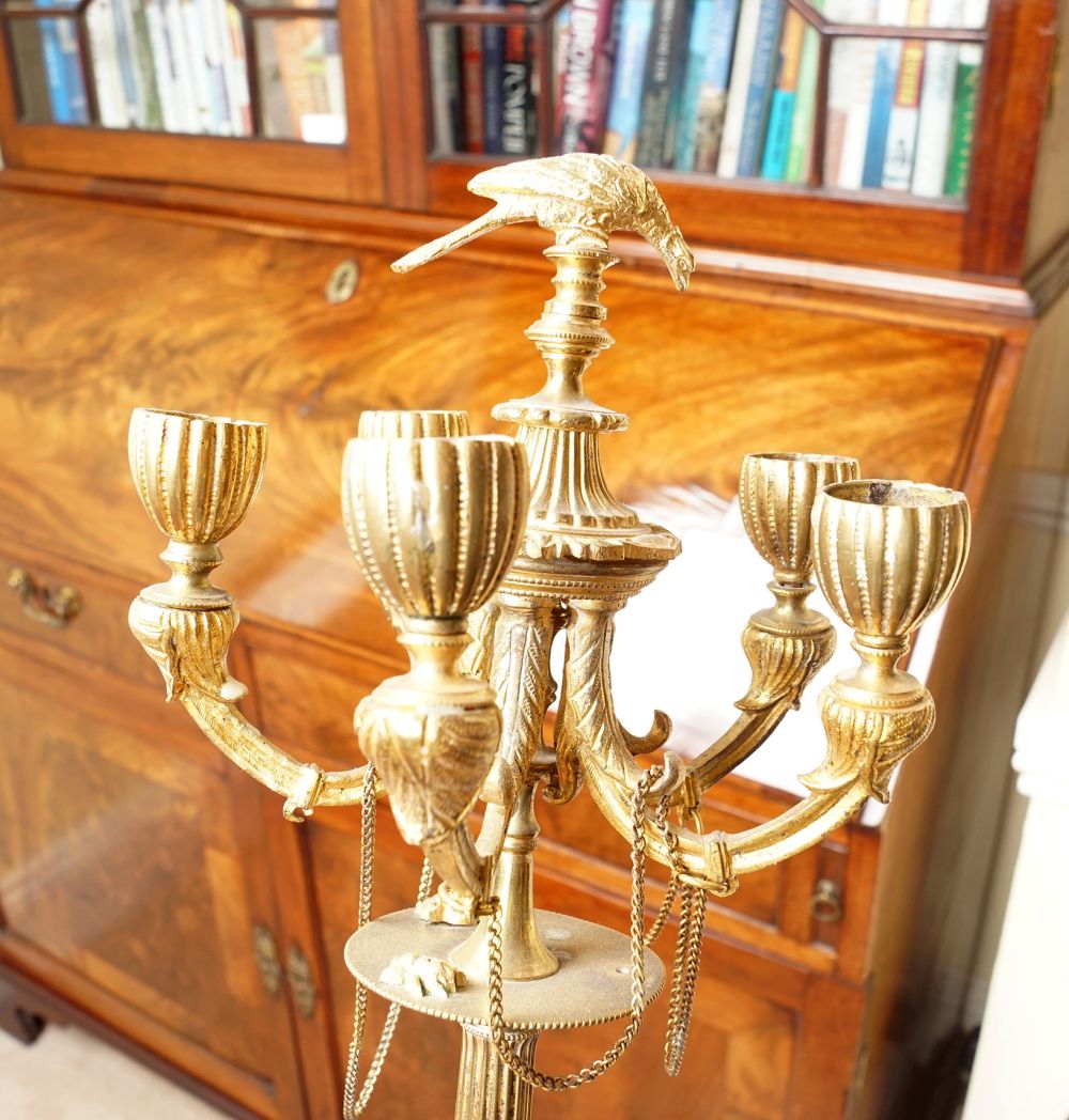 PAIR 19TH-CENTURY ORMOLU CANDELABRAS - Image 2 of 3