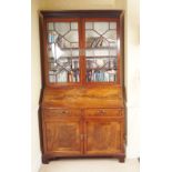 GEORGE III MAHOGANY BUREAU BOOKCASE