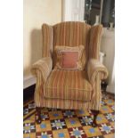 GEORGE II STYLE WING BACKED ARMCHAIR