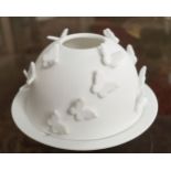 GLAZED PARIAN CANDLE HOLDER