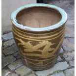 LARGE CHINESE GLAZED TERRACOTTA PLANTER