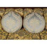 2 ROUND SILK CUSHIONS