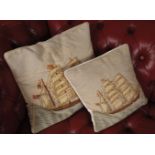 TWO MARINE THEMED CUSHIONS