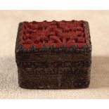 SINO-TIBETAN LACQUERED & SILVER GILT METAL SNUFF BOX