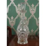 HEAVY CRYSTAL CUT GLASS DECANTER