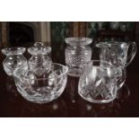 ASSORTED LOT OF 6 CRYSTAL JARS AND JUGS