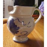 BLUE AND WHITE ART POTTERY JUG