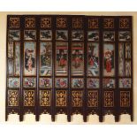 CHINESE QING REVERSE PAINTED MIRROR SCREEN