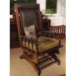 19TH-CENTURY MAHOGANY ROCKING CHAIR