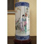 CHINESE FAMILLE ROSE SLEEVE VASE