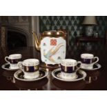 4 CROWN DUCAL COFFEE CUP AND SAUCERS