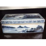 CHINESE BLUE AND WHITE BOX AND COVER