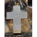 18CT WHITE AND YELLOW GOLD DIAMOND CROSS