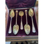 CASED SET OF FOUR STERLING SILVER BERRY SPOONS