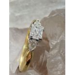 18CT YELLOW GOLD PRINCESS CUT DIAMOND SOLITAIRE