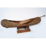 19TH-CENTURY AMERICAN INDIAN BARK CANOE