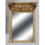 REGENCY PARCEL GILT AND PAINTED PIER MIRROR