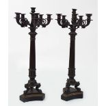 PAIR OF LARGE 19TH-CENTURY BRONZE CANDELABRAS