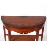 EDWARDIAN SATINWOOD AND MARQUETRY GAMES TABLE