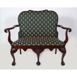 19TH-CENTURY DUBLIN MAHOGANY HALL SEAT